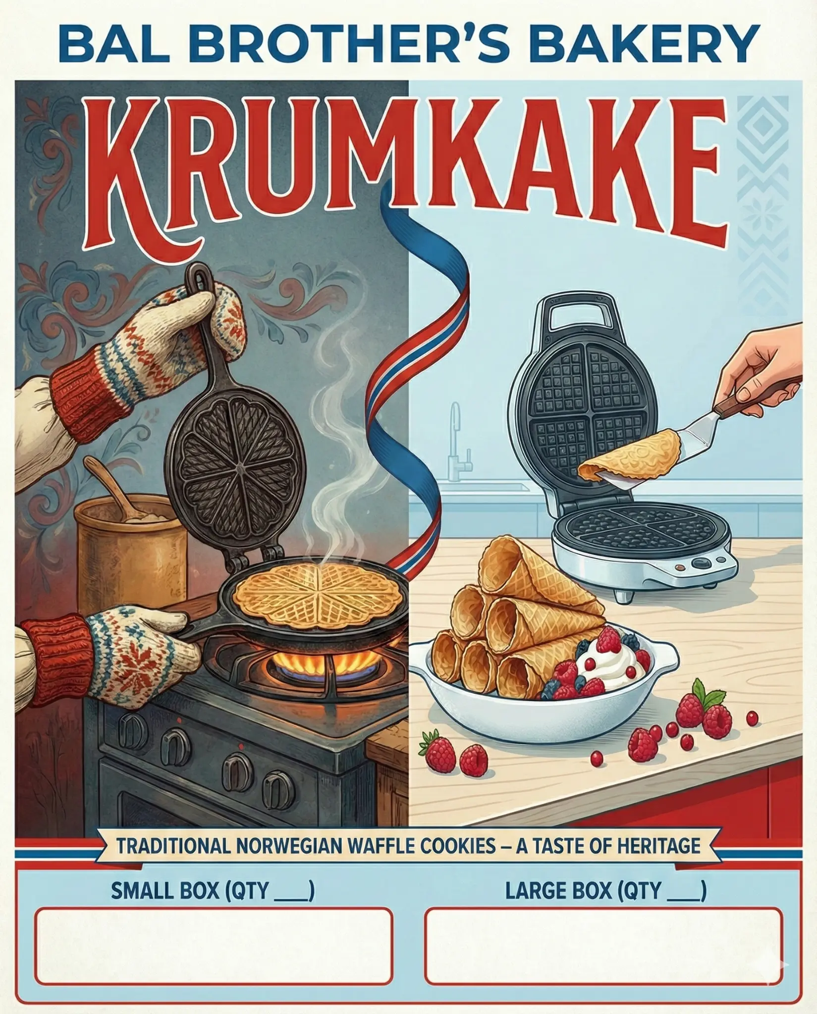 Traditional Norwegian Krumkake